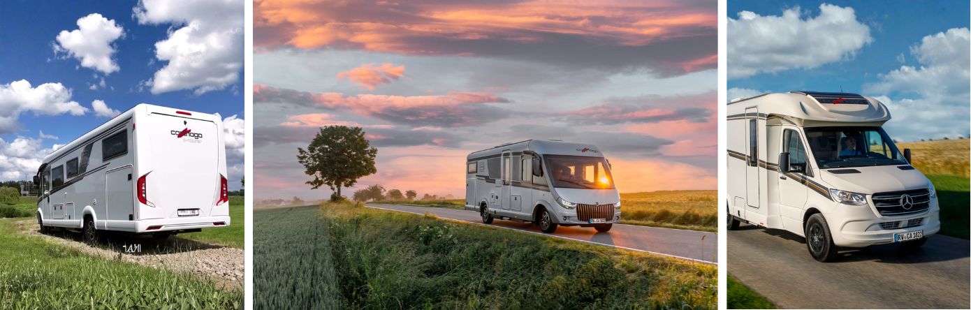 3 Bilder von verschiedener Carthago Wohnmobile